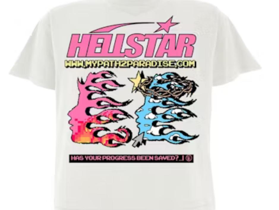 Hellstar T-Shirt White and pink