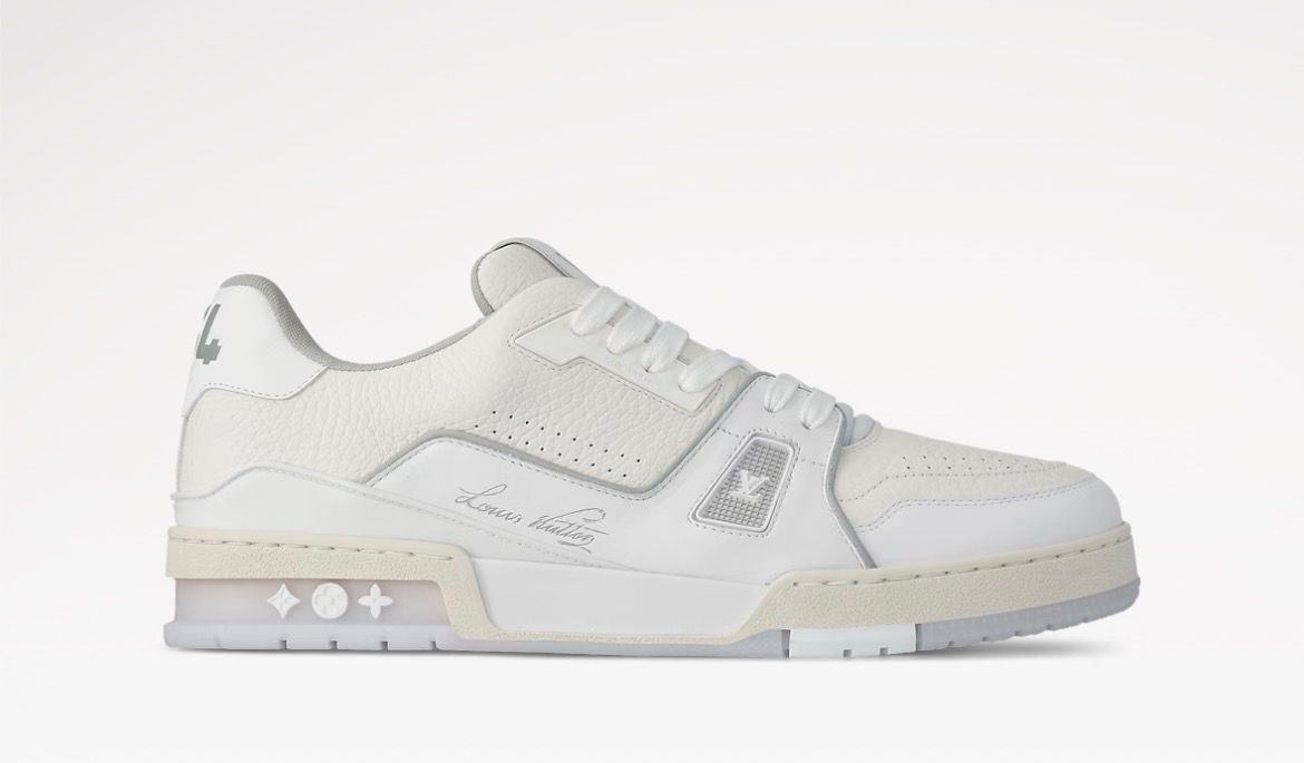 LV Trainers Grey grained leather