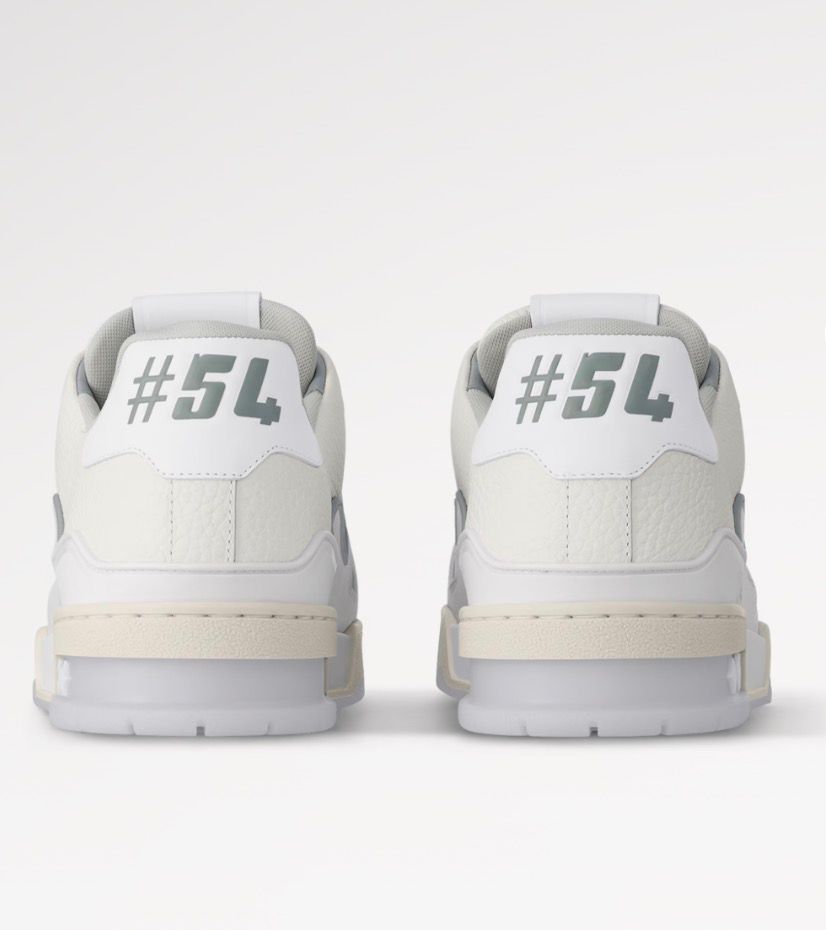 LV Trainers Grey grained leather