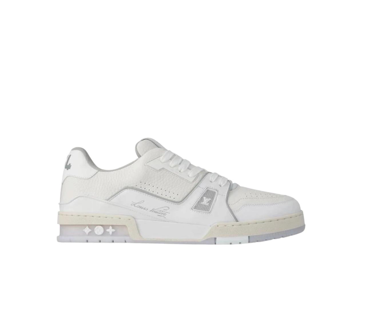 LV Trainers Grey grained leather