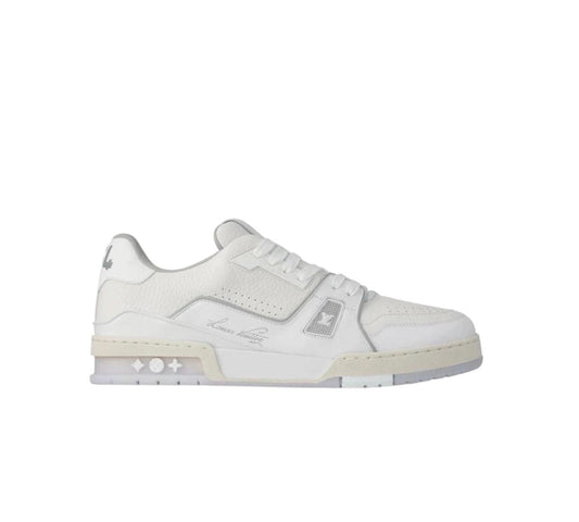 LV Trainers Grey grained leather