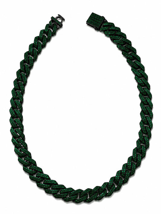 Green Stone  Iced Out Chain